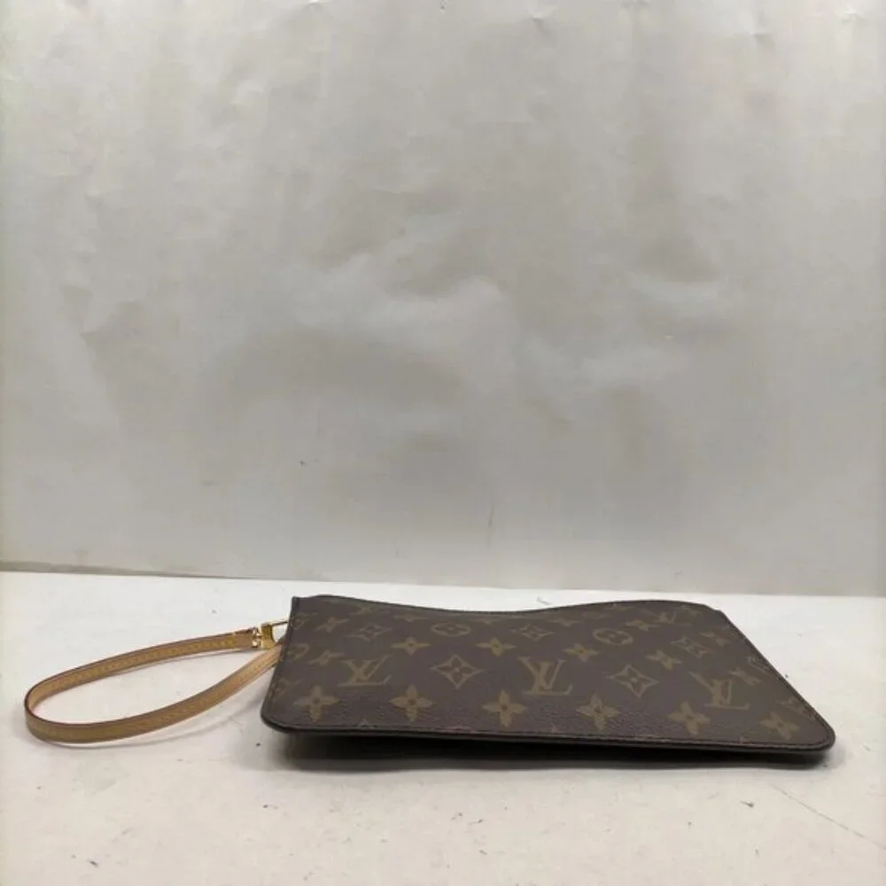Authentic Louis Vuitton Neverfull Pochette Monogram Wristlet Clutch